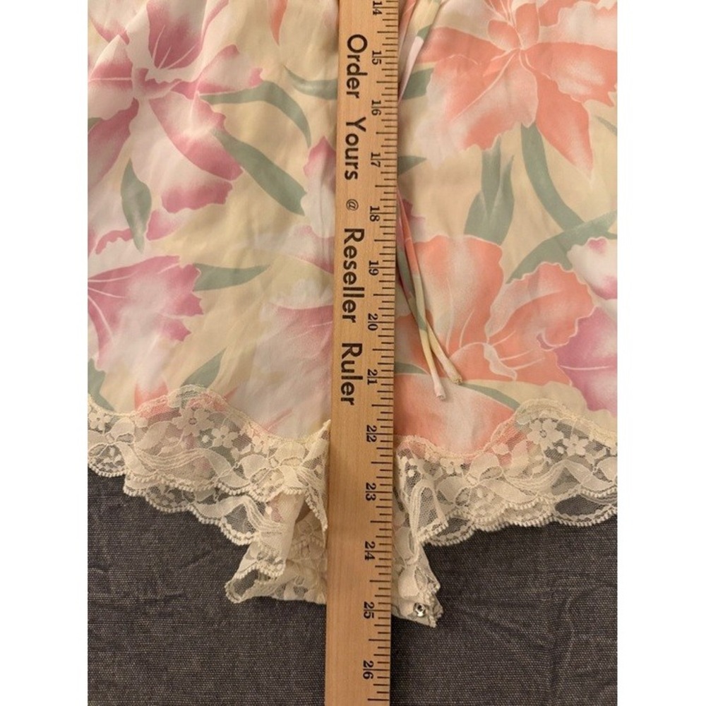 Vintage Victorias Secret Gold Label Floral Lace Romper Pink Yellow Medium - Picture 8 of 9